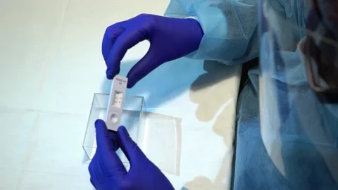 Covid 19 fast test. Corona virus pandemic test Stock Footage 153806191