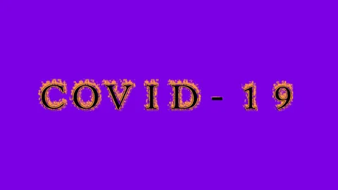 Covid 19 fire text effect violet background Stock Footage 136151832
