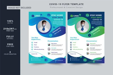 Covid-19 Flyer Layout design Stock Illustration