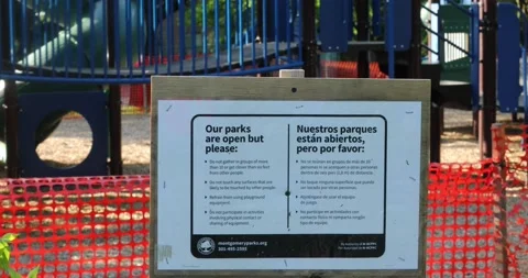 COVID-19 forces playgrounds to remain closed in Maryland Stock Footage 130931392
