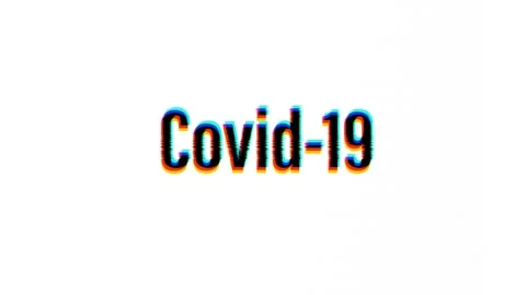 COVID-19 glitch effect text, coronavirus, covid virus letters,  white background Stock Footage 126707631