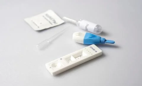 Covid-19 home testing kit IgM IgG Stock Photos