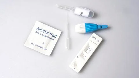 Covid-19 home testing kit Stock Photos