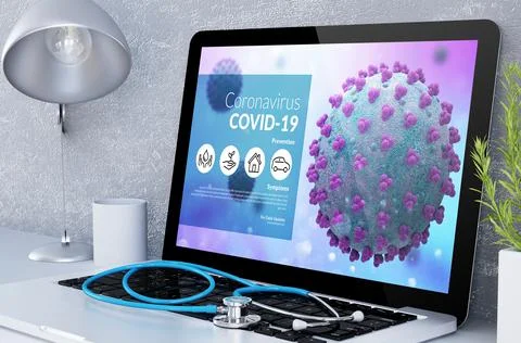 Covid-19 info website Stock Illustration