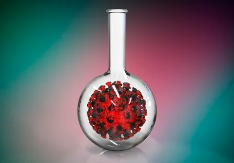 Covid-19 in a laboratory flask Illustrazione stock