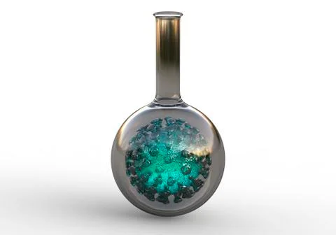 Covid-19 in a laboratory flask Illustrazione stock