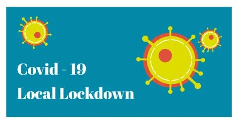 Covid-19 - Local Locdown vector Illustration on a light blue background Stock Illustration