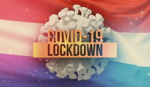 COVID-19 lockdown concept with backgroung of waving national flag of Paraguay Illustrazione stock