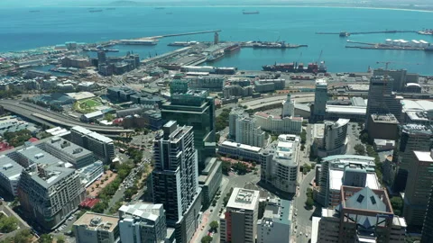 Covid-19 Lockdown Empty Street Aerial in Cape Town South Africa. Stock Footage 149117445
