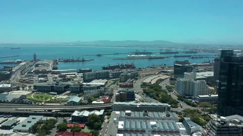 Covid-19 Lockdown Empty Street Aerial in Cape Town South Africa. Video stock 149235552