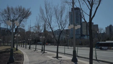 COVID-19 lockdown streets of Ottawa Video stock 128766015