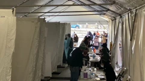 Covid-19 makeshift testing Stock Footage 145851806