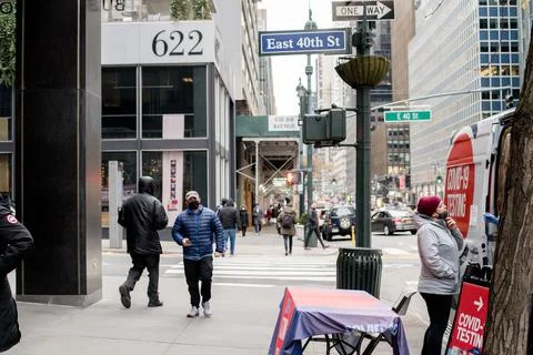 COVID-19 MOBILE TESTING UNITS IN NEW YORK CITY, USA Stock Photos