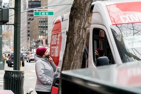 COVID-19 MOBILE TESTING UNITS IN NEW YORK CITY, USA Stock Photos