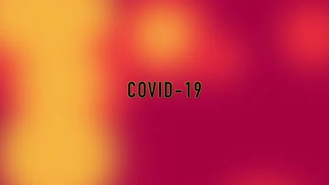 Covid 19 motion graphics on red and yellow background Video stock 145534151