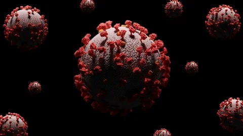 COVID-19 Multiple Coronavirus Cells 3d Seamless Looped Animation. Transparent Stock Footage 127402496