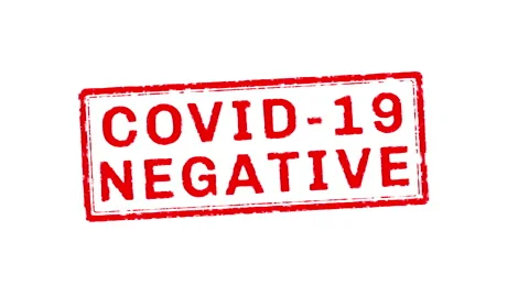 Covid-19 Negative Text Stamp effects Animation Stock Footage 154722487