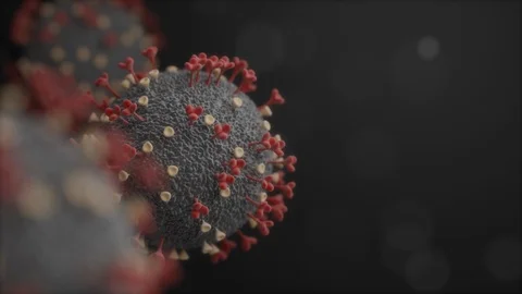 Covid-19 or coronavirus microscope 3D rendering, Pandemic from Wuhan concept Stock Footage 126911044