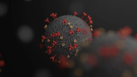 Covid-19 or coronavirus microscope 3D rendering, Pandemic from Wuhan concept 動画素材 127812495