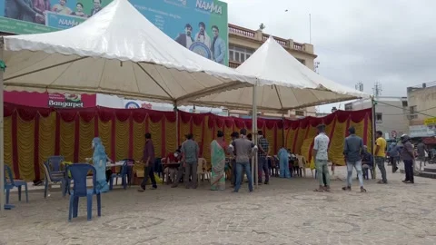 Covid 19 Pandemic Random Test in the Heart of Mysuru city. Stock Footage 144662391