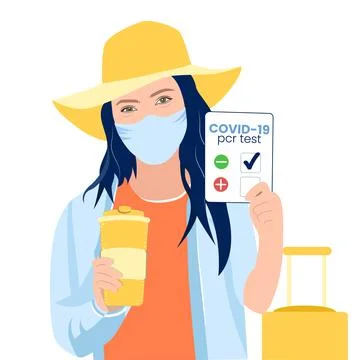 COVID 19 pcr test negative result. Health passport, document. Coronavirus test m Stock Illustration