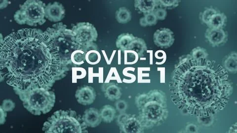 Covid-19 Phase 1 rules and regulations lockdown easing message Stock-Illustration