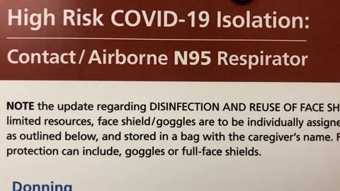 Covid-19 precaution and isolation sign, PPE required Stock-Footage 127251807
