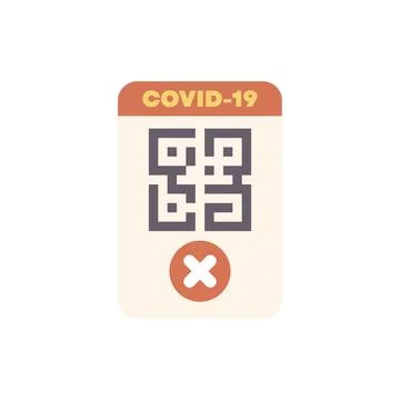 Covid 19 qr code invalid showing negative result on mobile phone Illustrazione stock