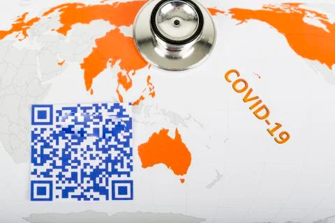 Covid 19 QR code Stock Photos