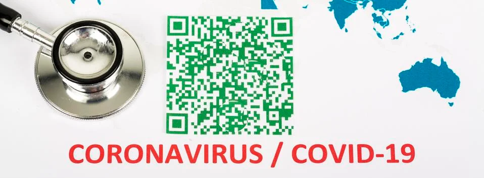Covid 19 QR code Stock-Fotos