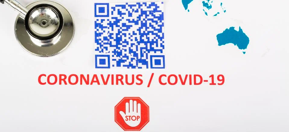Covid 19 QR code Stock Photos