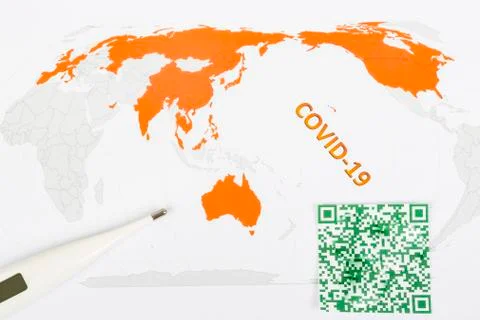 Covid 19 QR code Stock Photos