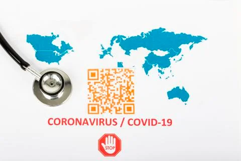 Covid 19 QR code Stock Photos