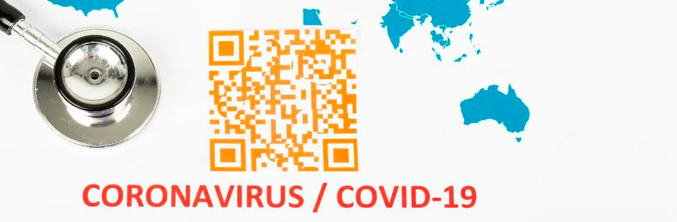Covid 19 QR code Stock Photos