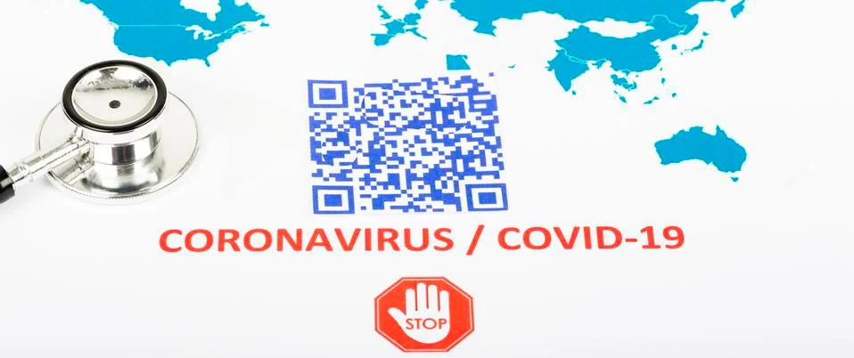 Covid 19 QR code Stock Photos