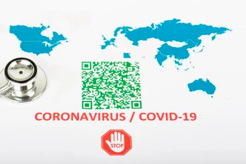 Covid 19 QR code Stock Photos