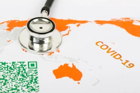 Covid 19 QR code Stock Photos