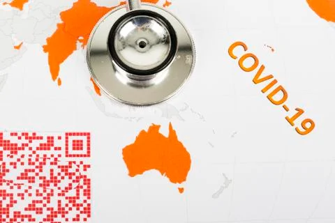 Covid 19 QR code Stock Photos