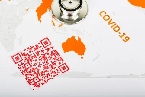 Covid 19 QR code Foto stock