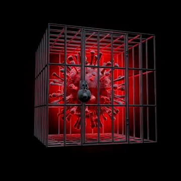 Covid-19 quarantine lockdown concept Stock-Illustration