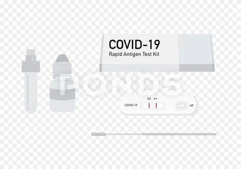 Covid-19 rapid antigen test kit vector set on transparency background ...