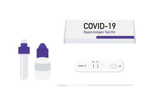 Covid-19 rapid antigen test kit vector set isolated on white background 02 Stock Illustration