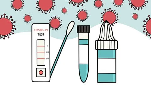 Covid-19 rapid antigen test vector illustration clipart Ilustración de archivo