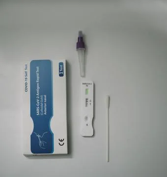 Covid-19 rapid test with a negative result for the virus Stock Photos