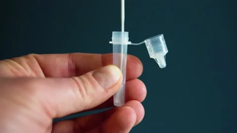 Covid 19 Rapid Test Rod Droplet Video stock 150877313