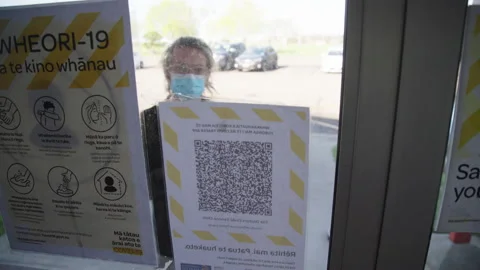 Covid 19 reverse angle scan bar code Video stock 162013124