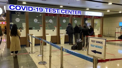 COVID-19 RT-PCR Testing center in Istanbul international airport, Turkey 4K Stock-Footage 170119967