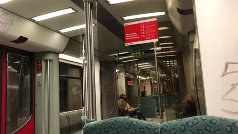 COVID-19 Safety Rules Sign in Berlin S-Bahn Train - April 25, 2020 Stock Footage 340160445