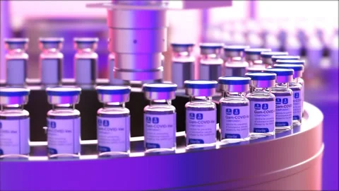 Covid-19 Sars-cov-2 mass production of coronavirus vaccine Stock Footage 168145286