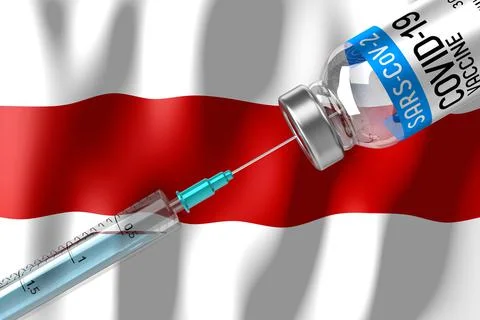 Covid-19, SARS-CoV-2, coronavirus vaccination programme in Belarus, vial and  Stock Illustration